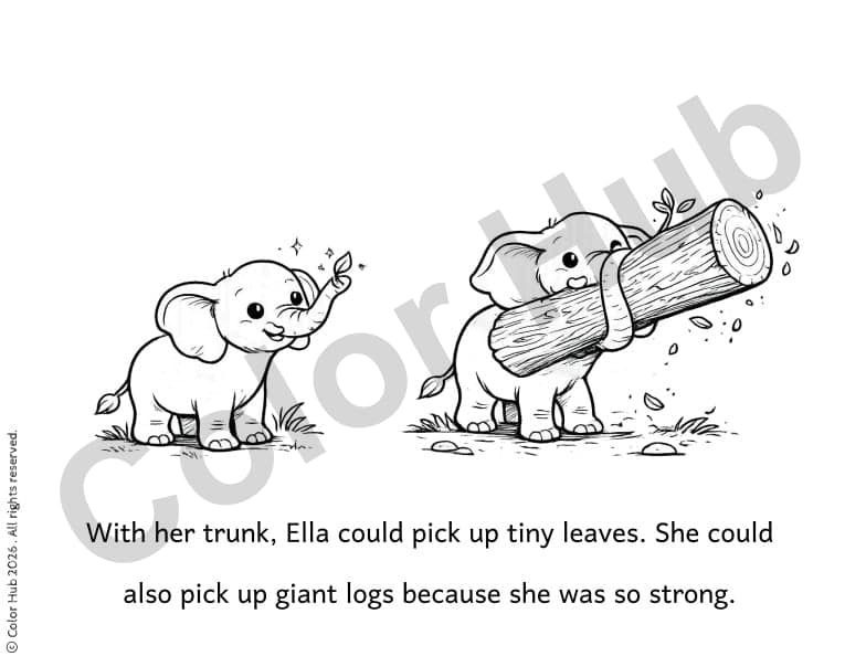 Sample page from Story of Ella the Elephant