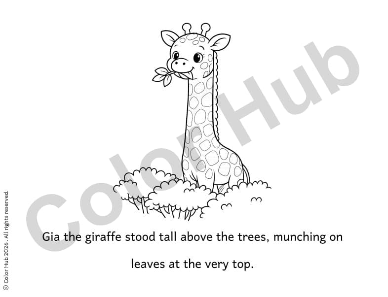 Sample page from Story of Gia the Giraffe